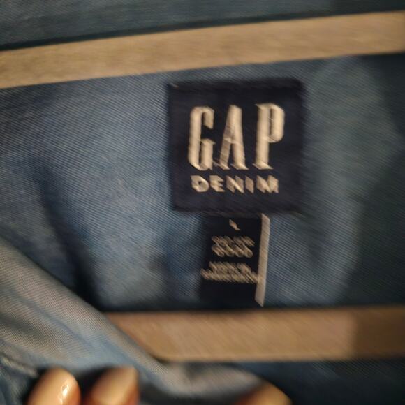 GAP Chambray Button Down Shirt Dress Size L - Picture 5 of 7